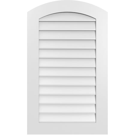 Ekena Millwork Arch Top Surface Mount PVC Gable Vent: Functional, w/ 3-1/2"W x 1"P Standard Frame, 24"W x 40"H GVPAR24X4001SF